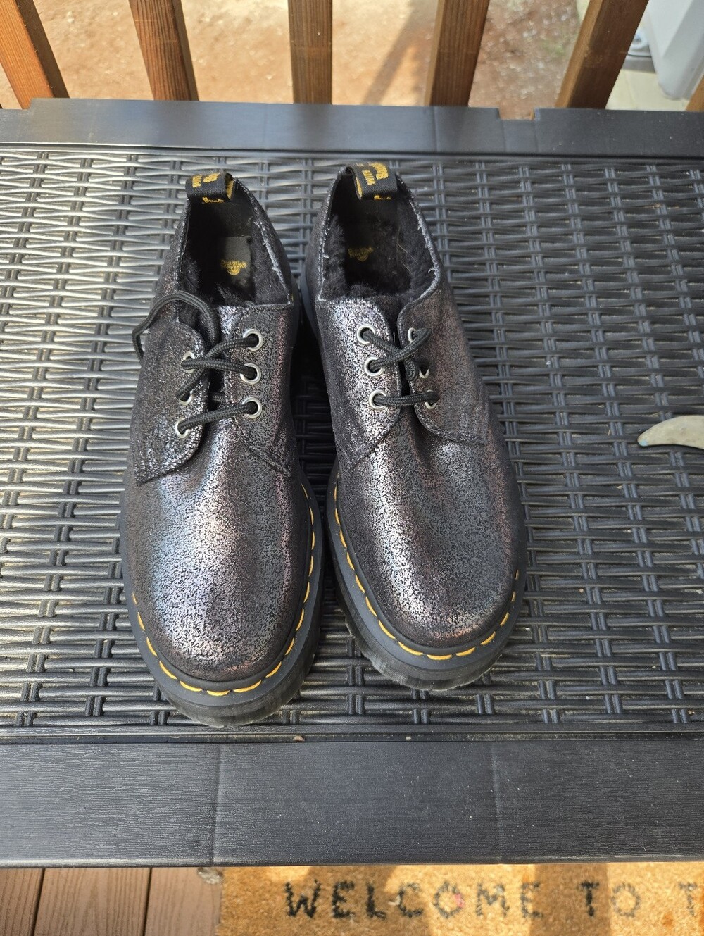 NEW! Dr Martens Platform 1461 3 Eye Metallic Oxfords Womens Size 8 - Picture 10 of 16